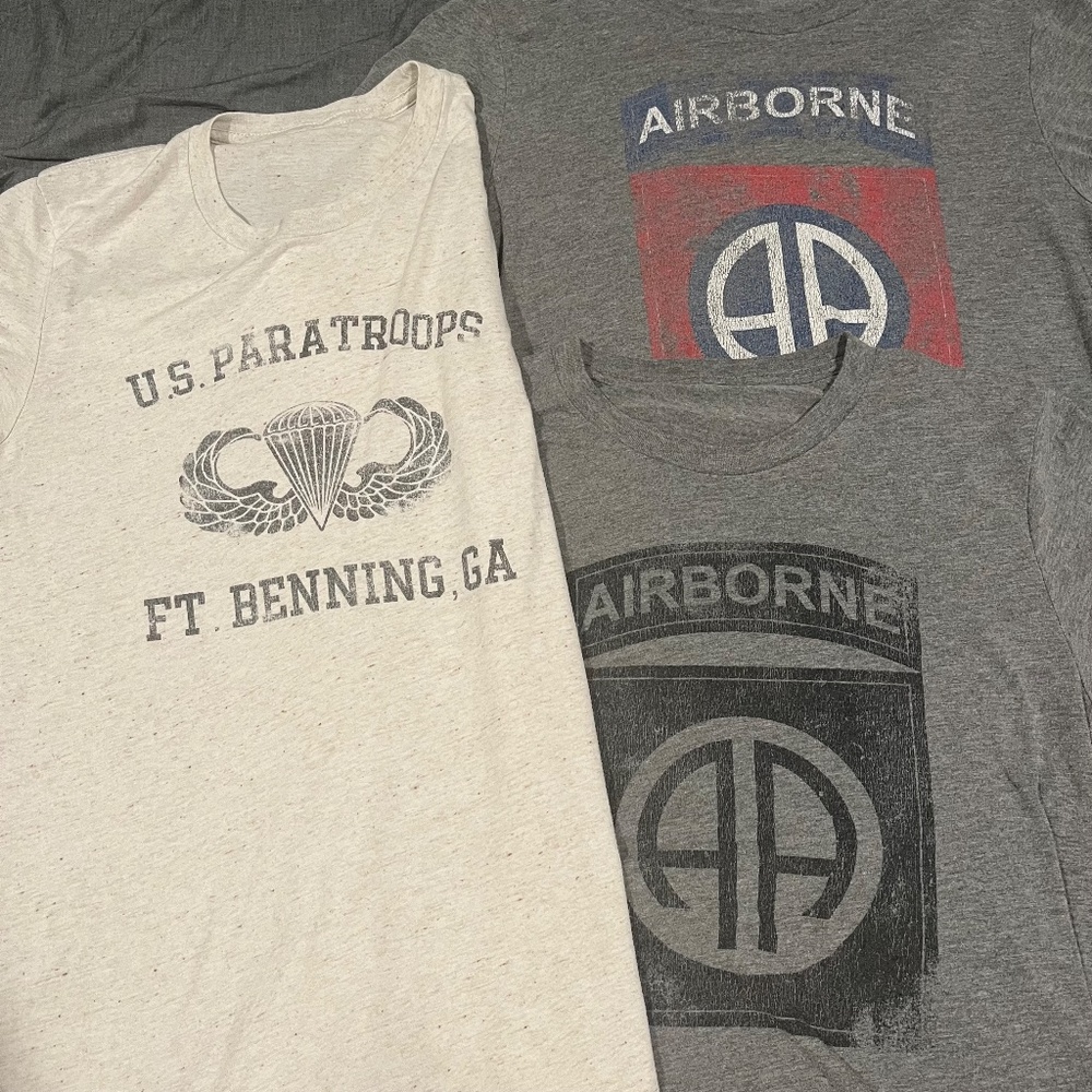 LOT OF 3 US ARMY MILITARY TSHIRTS 82ND AIRBORNE INFANTRY
